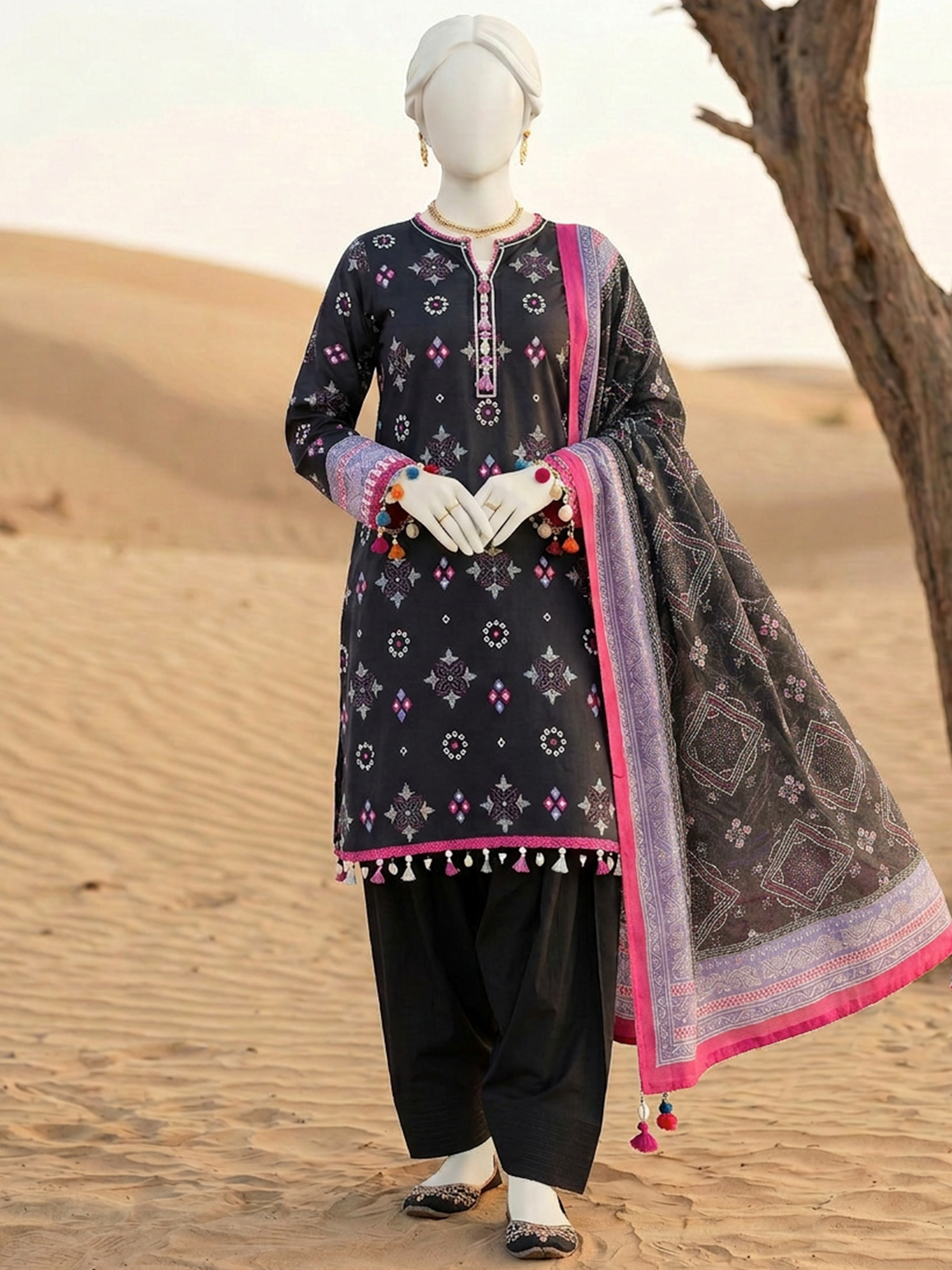 Unstitched Printed Chunri | PJBWCU-260323