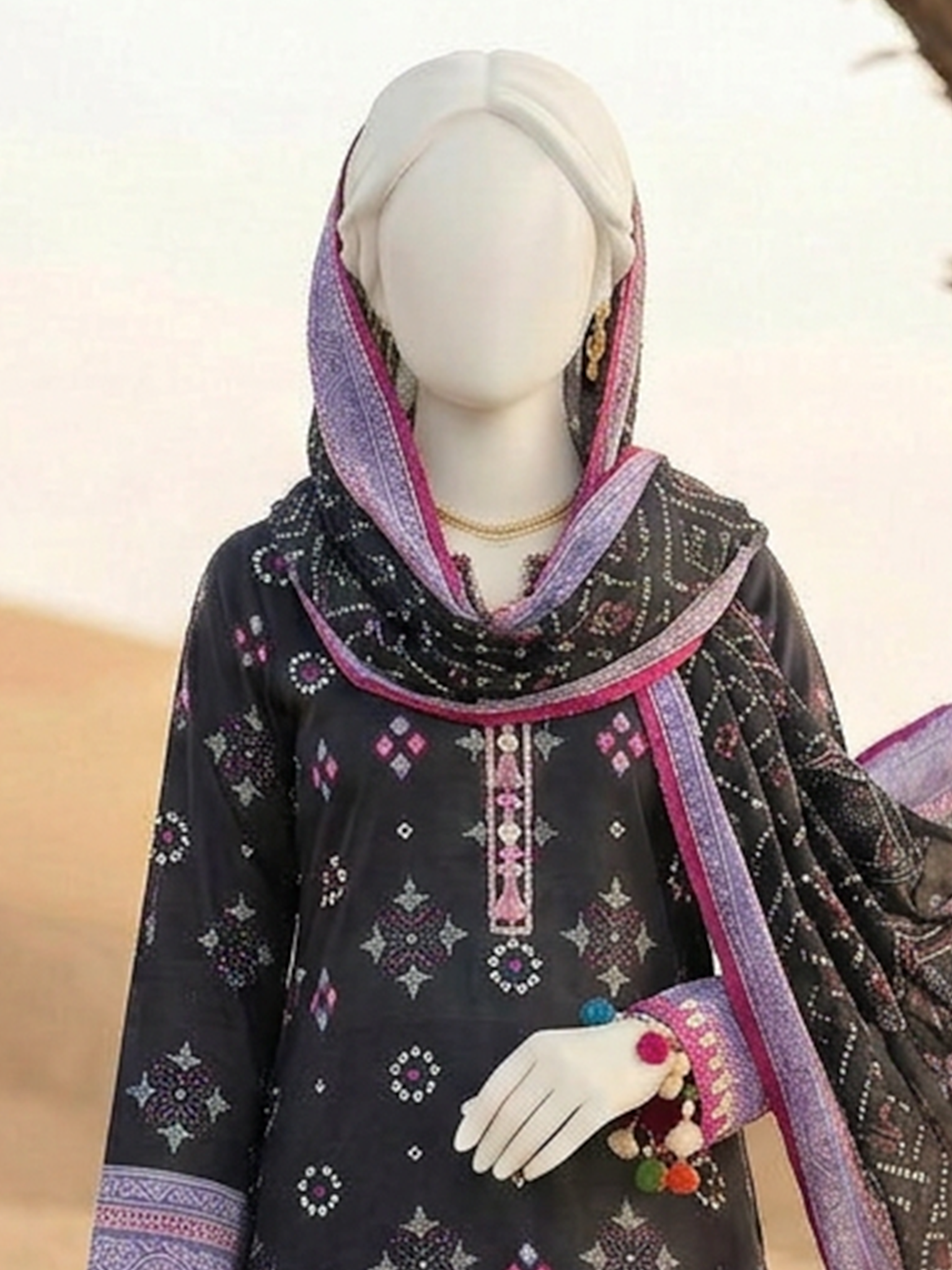 Unstitched Printed Chunri | PJBWCU-260323