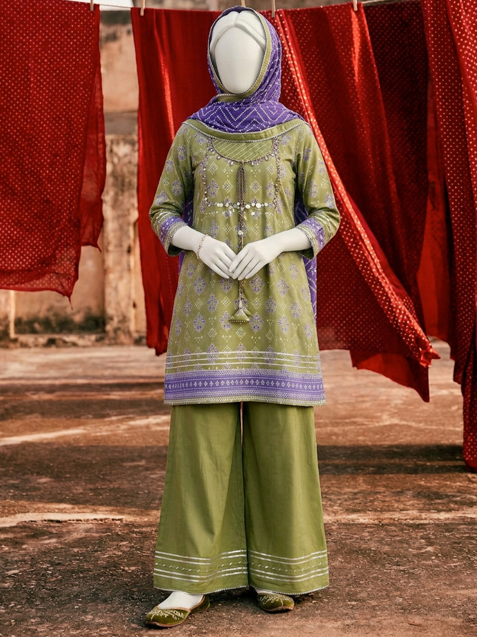 Unstitched Printed Chunri | PJBWCU-260324