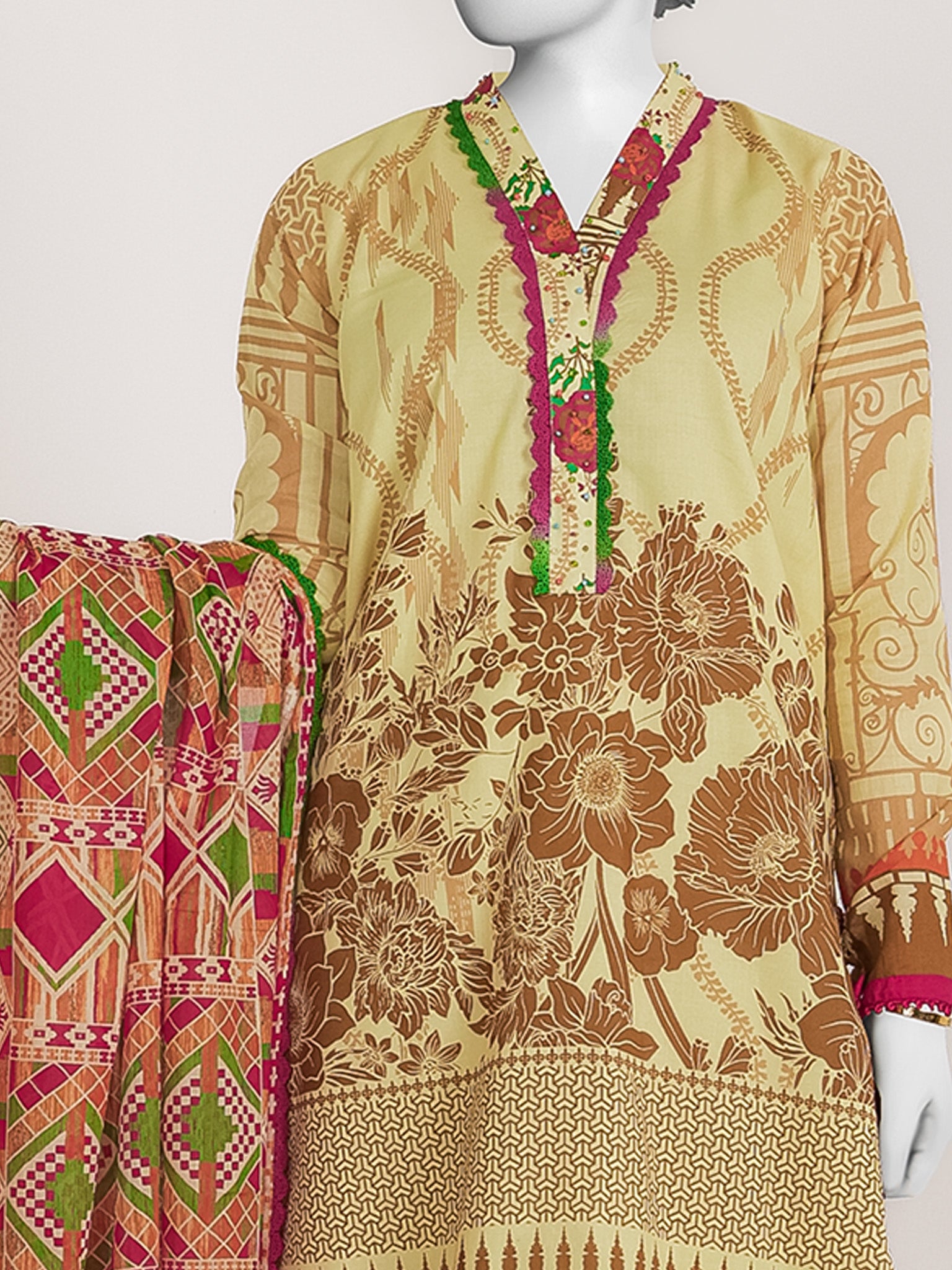 Lawn Printed 3 Piece Unstitched | PJBWU-2601123