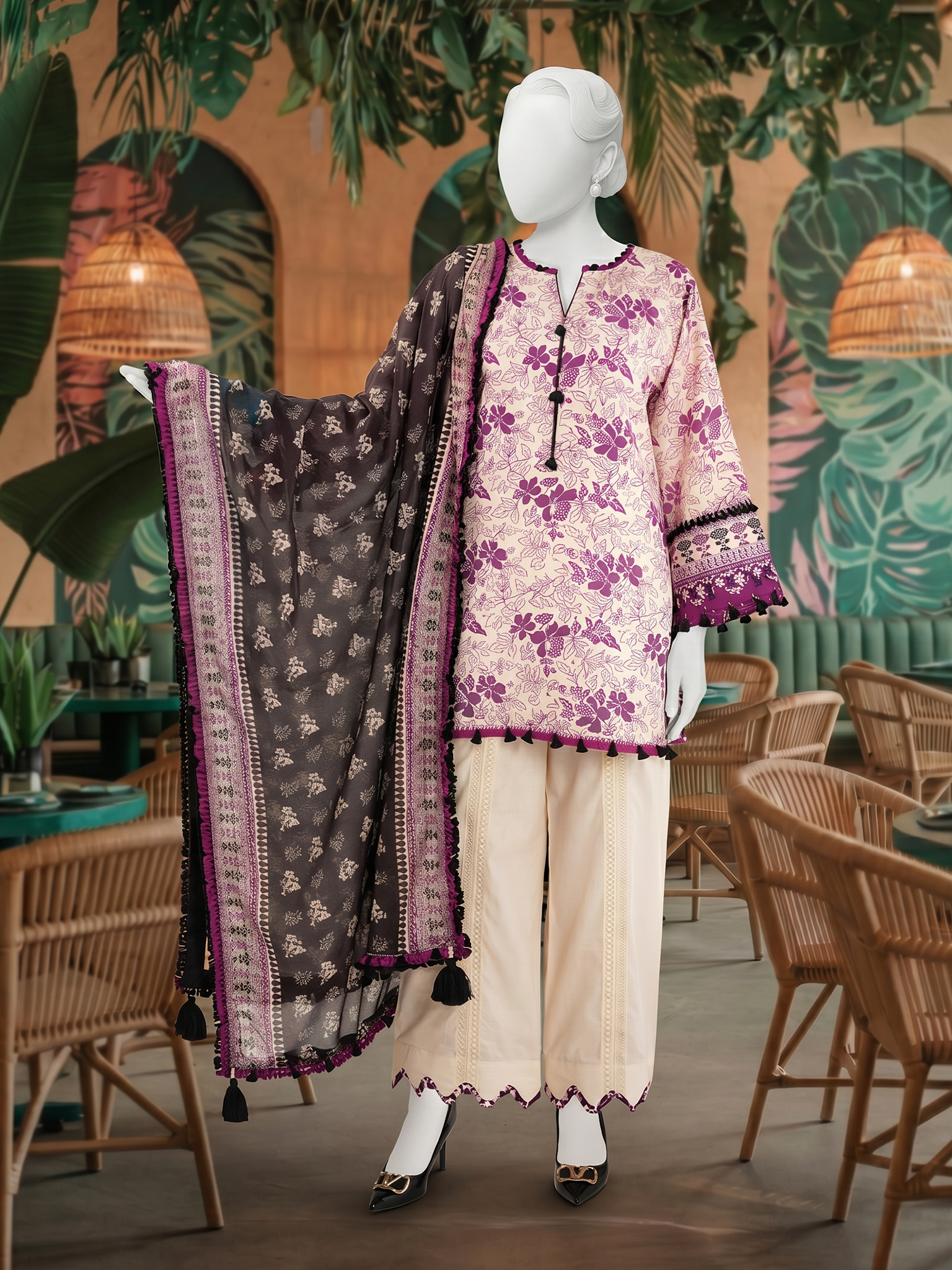 Lawn Printed 3Pc Unstitched Suit | PJBWU-2501136-B