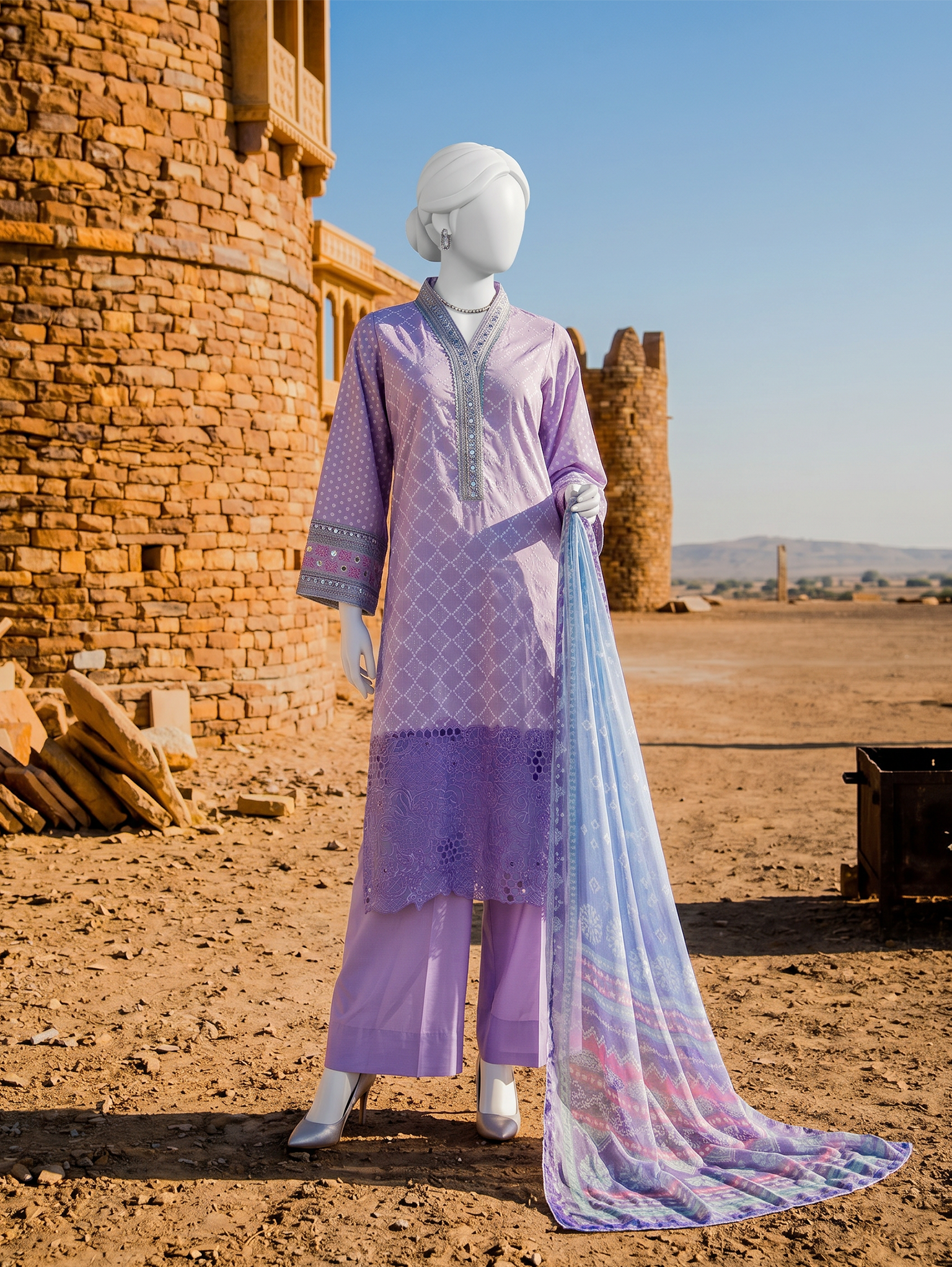 Lawn Embroidered 3 Piece Unstitched | PJBWUE-2601157