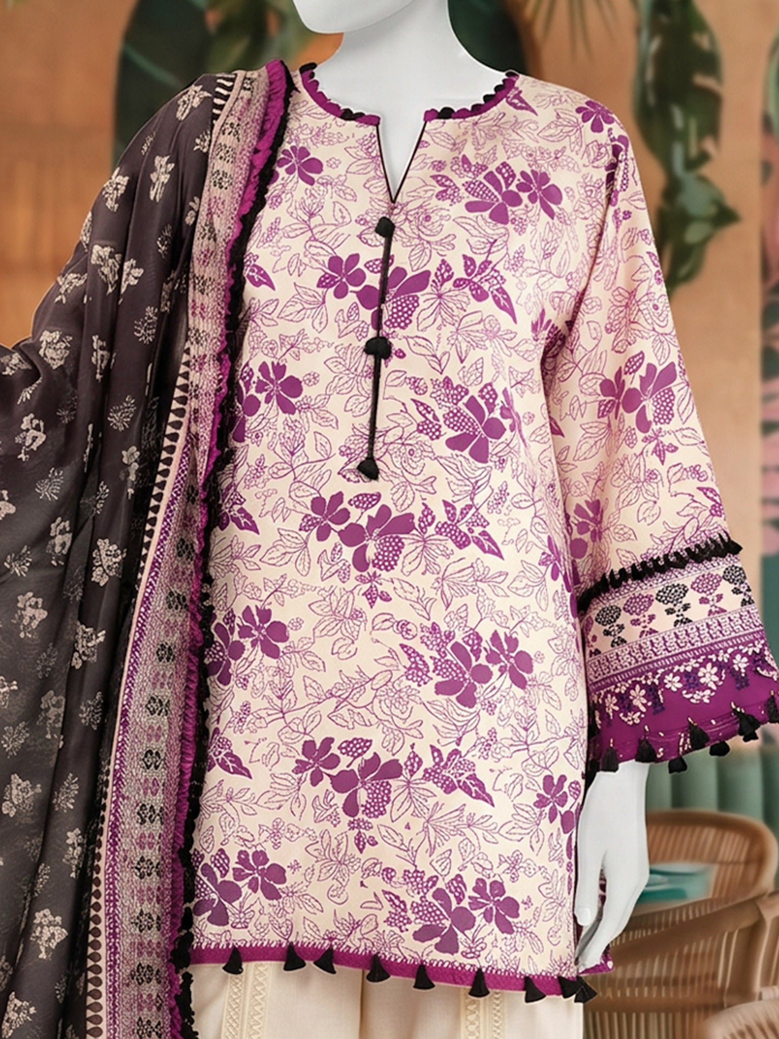 Lawn Printed 3Pc Unstitched Suit | PJBWU-2501136-B