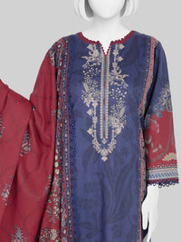 Printed Cross Doria Viscose 3Pc Unstitched Suit | PJCH-250912