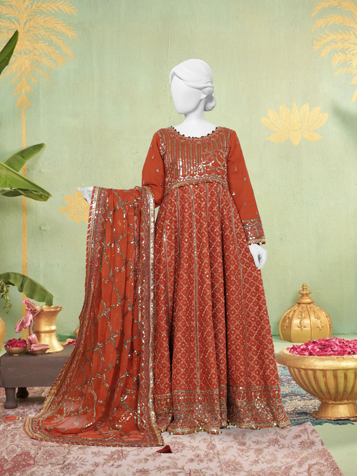 Chiffon Rang-e-Sahar 3Pc Unstitched Suit | PJLUXU-251051