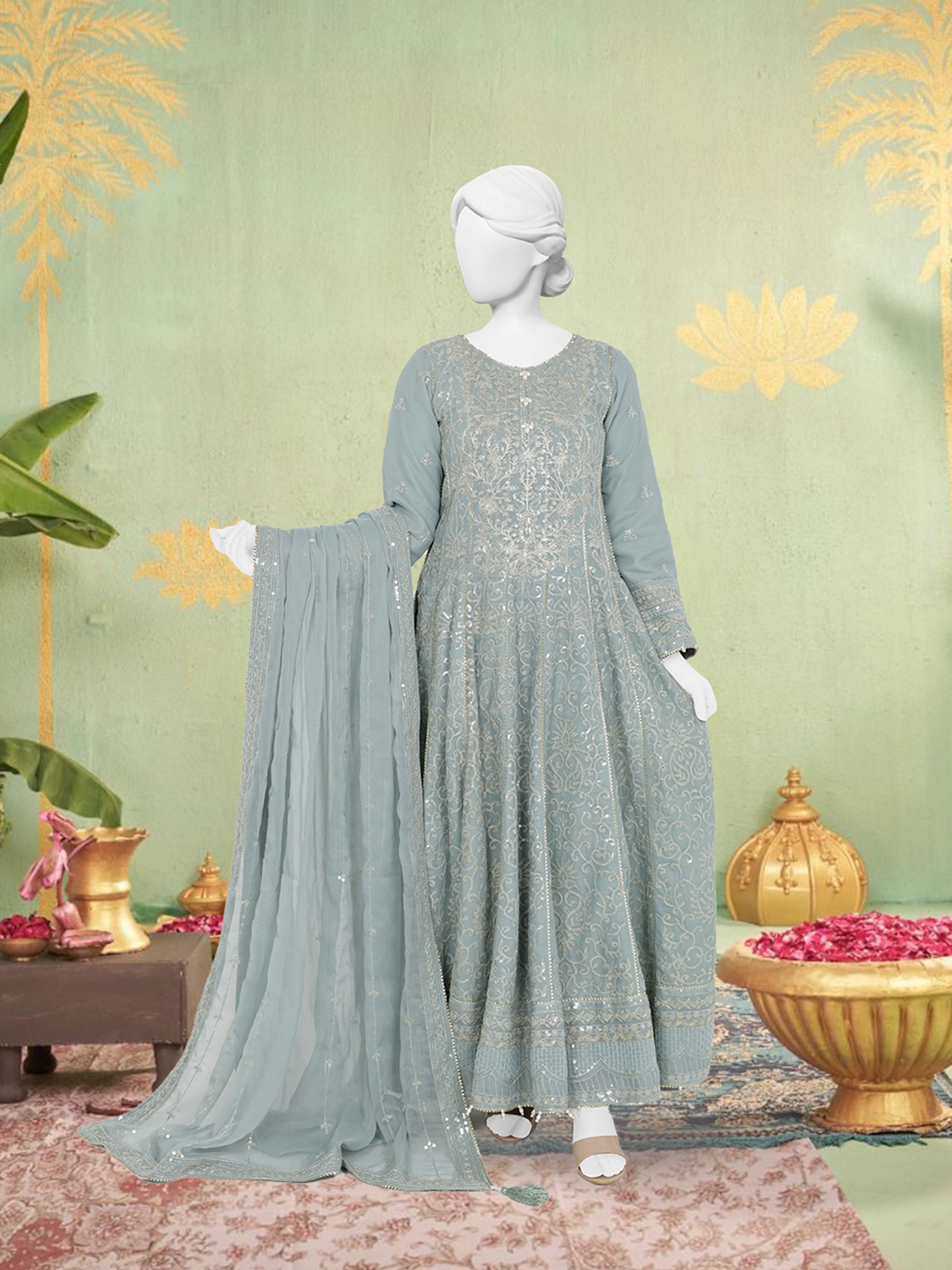 Chiffon Rang-e-Sahar 3Pc Unstitched Suit | PJLUXU-251053