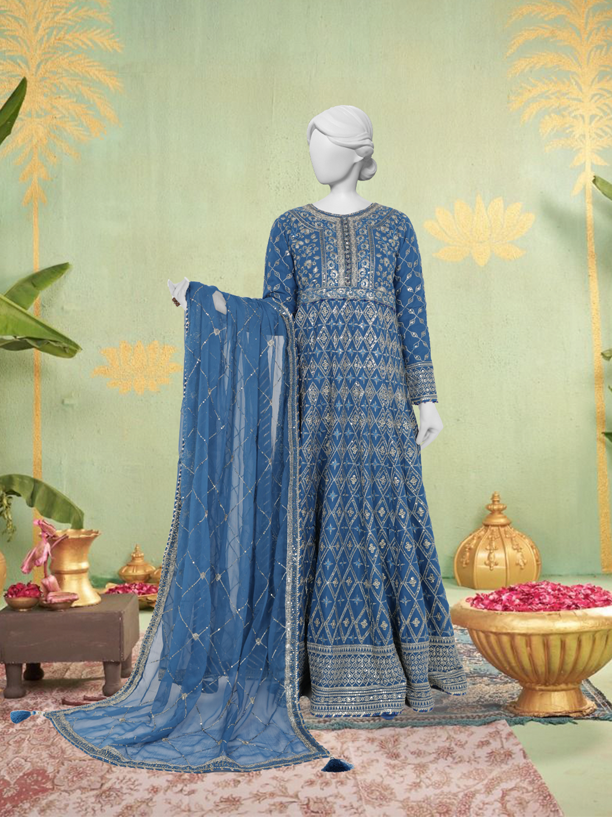 Chiffon Rang-e-Sahar 3Pc Unstitched Suit | PJLUXU-251054