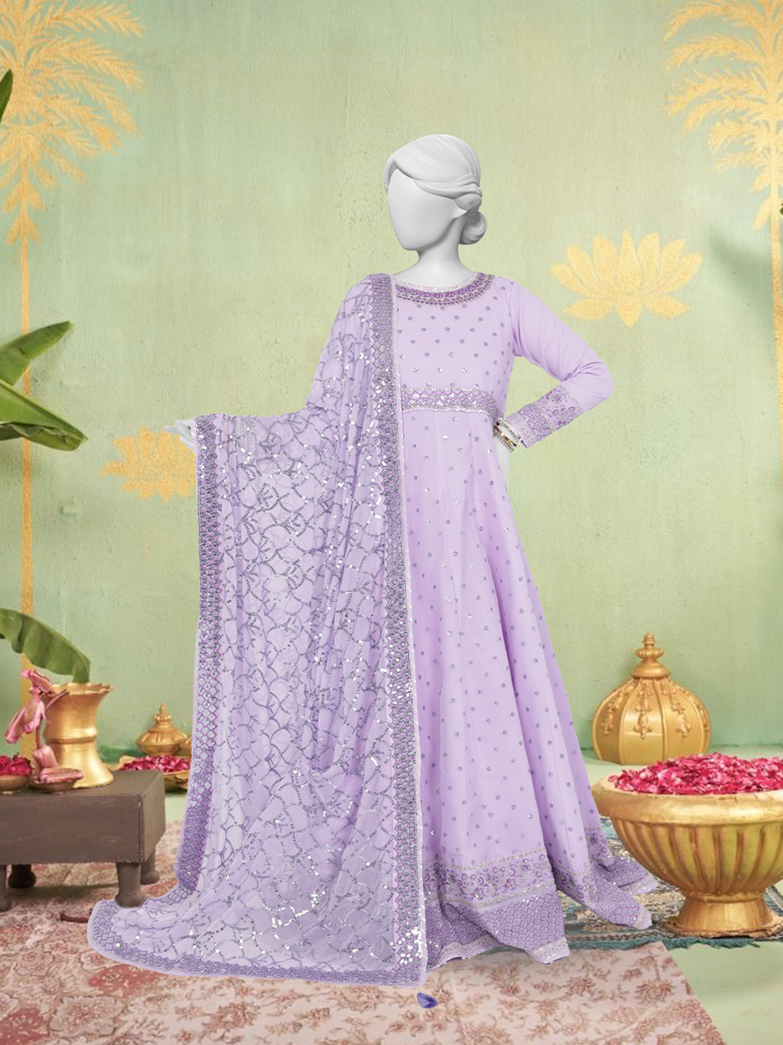 Chiffon Rang-e-Sahar 3Pc Unstitched Suit | PJLUXU-251055