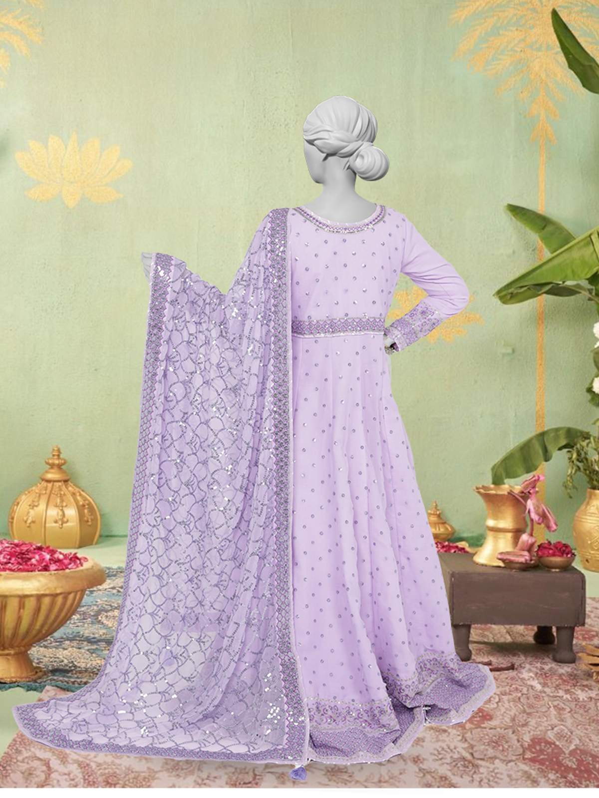 Chiffon Rang-e-Sahar 3Pc Unstitched Suit | PJLUXU-251055