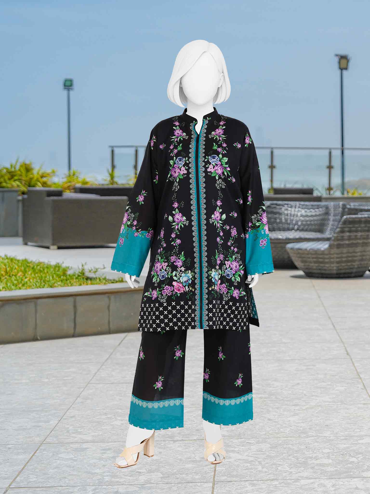 Printed Lawn Co-Ord Set  | PJLWUC-25003