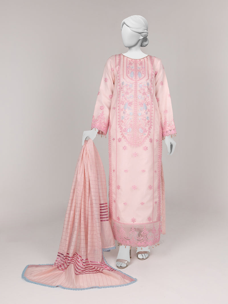 Luxury Embroidered 3Pc Unstitched Suit | PJ-PWU-240822