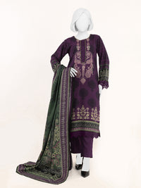Printed Slub Viscose 3Pc Unstitched Suit | PJSL-250910