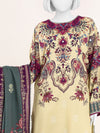 Printed Slub Viscose 3Pc Unstitched Suit | PJSL-250911