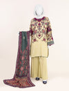 Printed Slub Viscose 3Pc Unstitched Suit | PJSL-250911