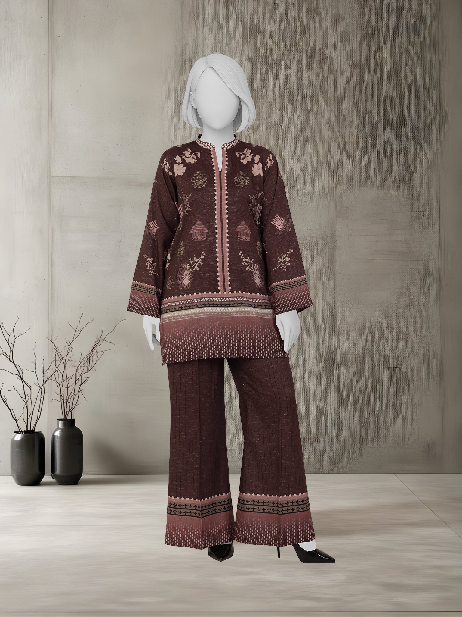 2Pc Stitched Luxury Sparkle Suit | PJSP-260923