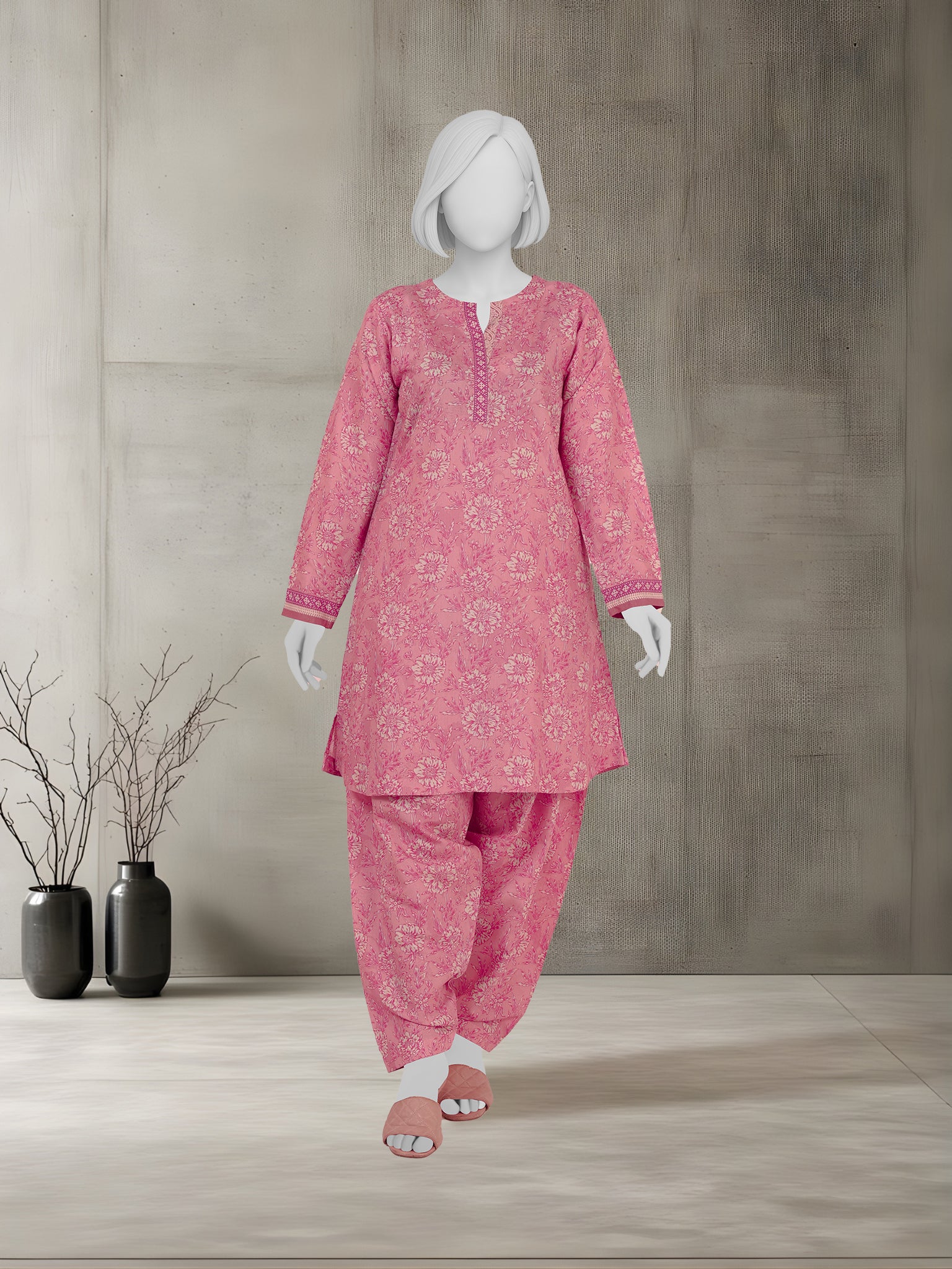 2Pc Stitched Luxury Sparkle Suit | PJSP-260926