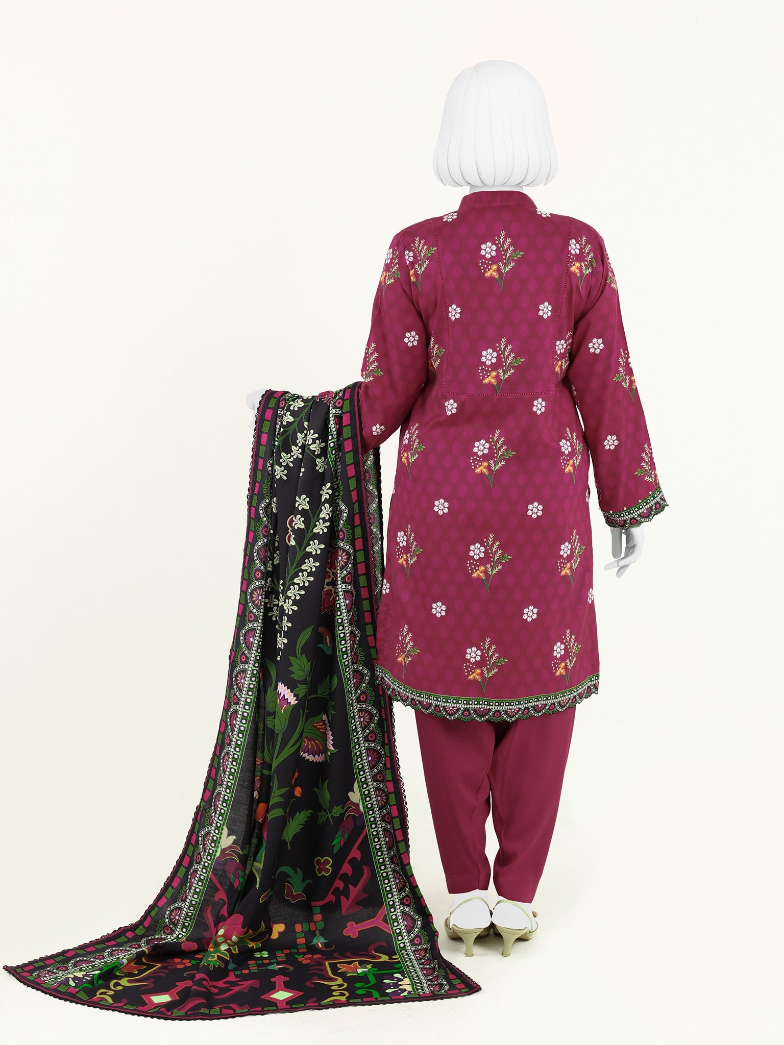 Printed Viscose 3Pc Unstitched Suit | PJVC-250901