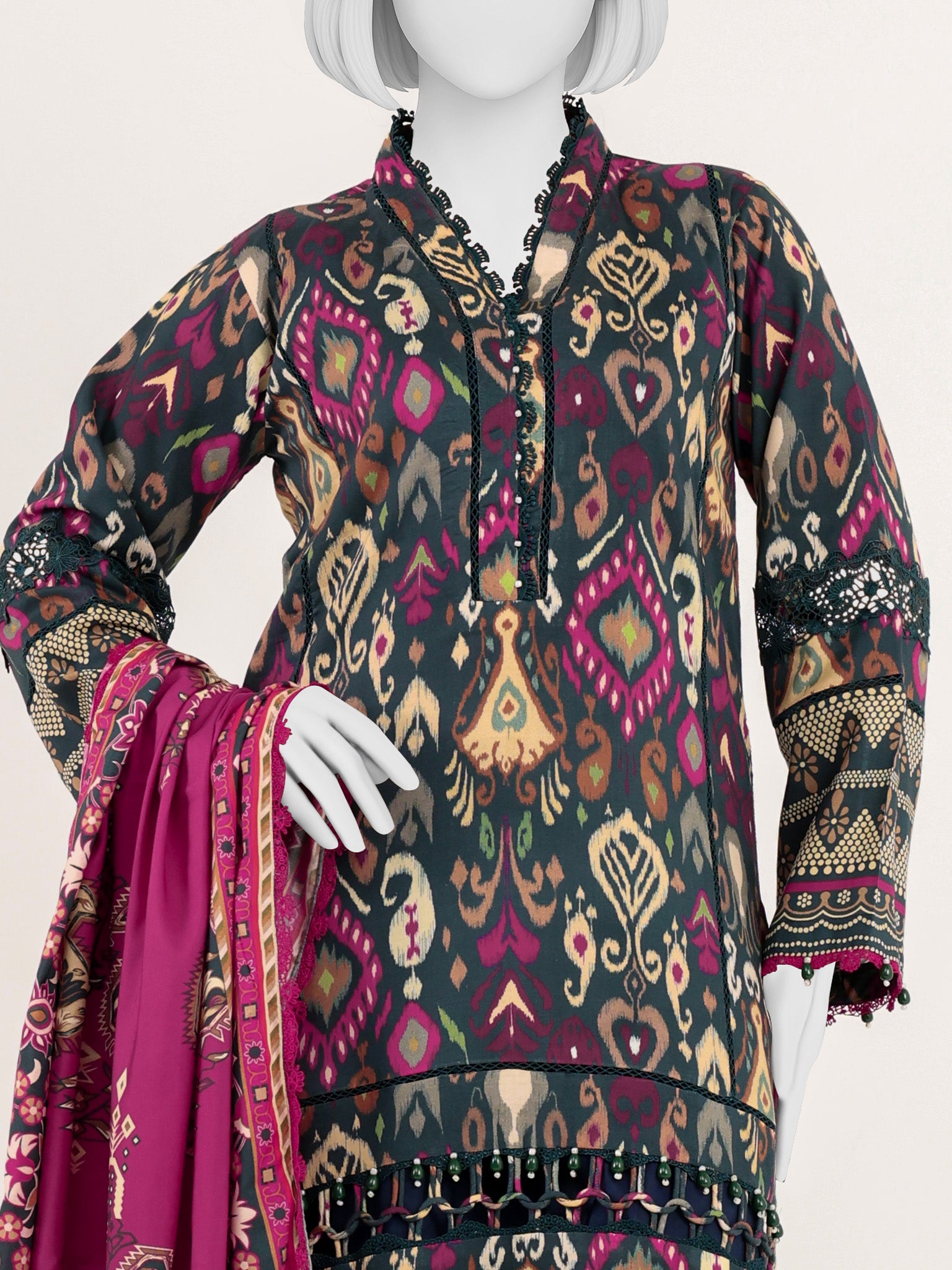Printed Viscose 3Pc Unstitched Suit | PJVC-250904