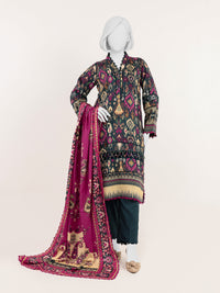 Printed Viscose 3Pc Unstitched Suit | PJVC-250904
