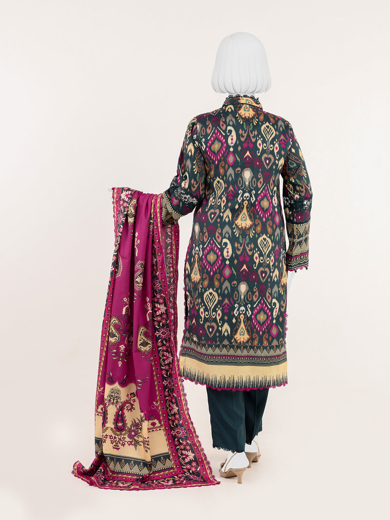 Printed Viscose 3Pc Unstitched Suit | PJVC-250904