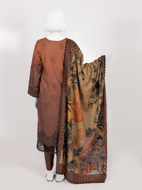 Printed Viscose 3Pc Unstitched Suit | PJVC-250905