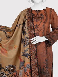 Printed Viscose 3Pc Unstitched Suit | PJVC-250905