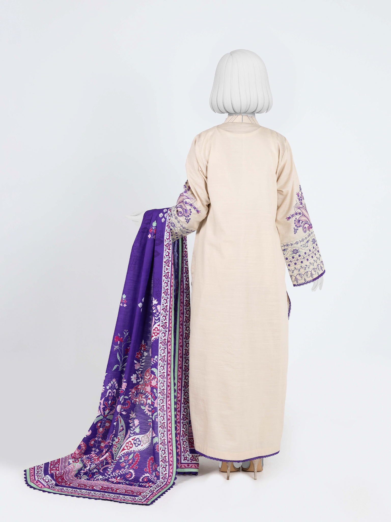 Embroidered Khaddar 3Pc Unstitched Suit | PJBKU251151A