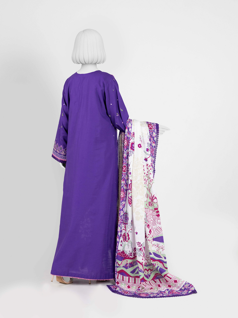 Embroidered Khaddar 3Pc Unstitched Suit | PJBKU251152A