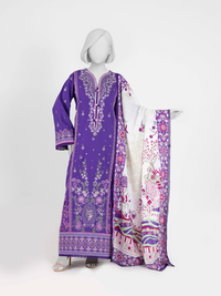 Embroidered Khaddar 3Pc Unstitched Suit | PJBKU251152A