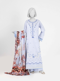 Embroidered Khaddar 3Pc Unstitched Suit | PJBKU251152B
