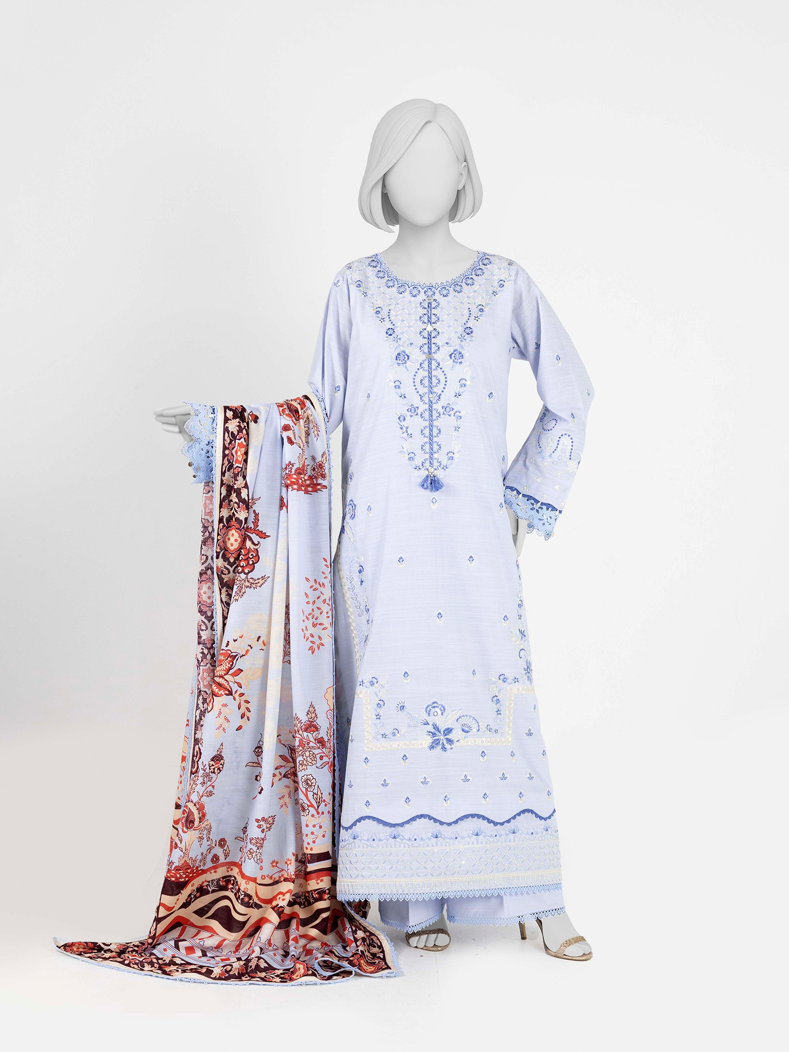 Embroidered Khaddar 3Pc Unstitched Suit | PJBKU251152B