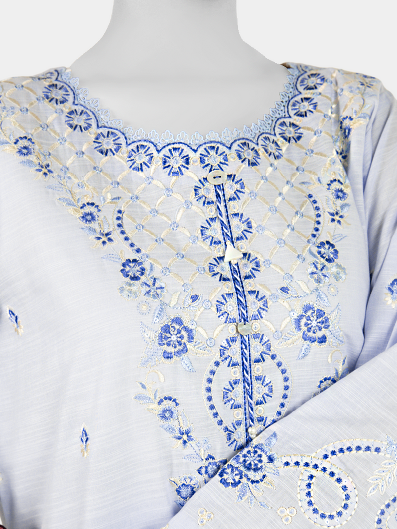 Embroidered Khaddar 3Pc Unstitched Suit | PJBKU251152B