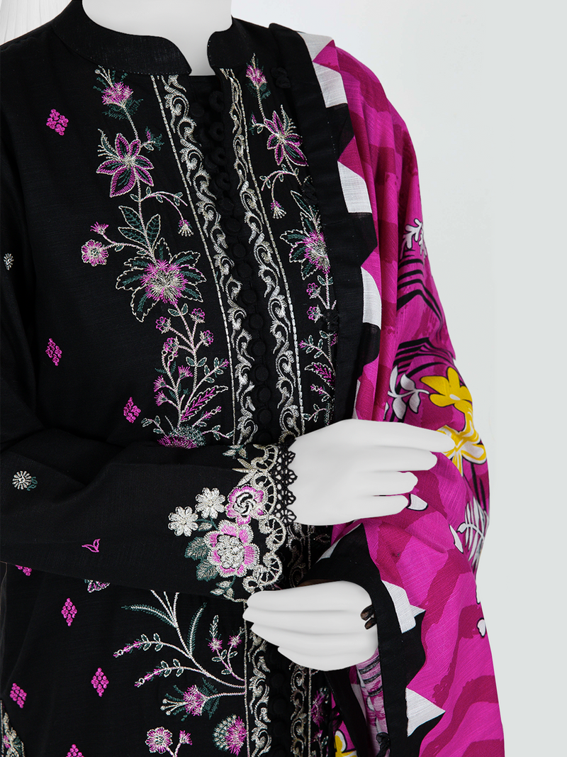 Embroidered Khaddar 3Pc Unstitched Suit | PJBKU251153A