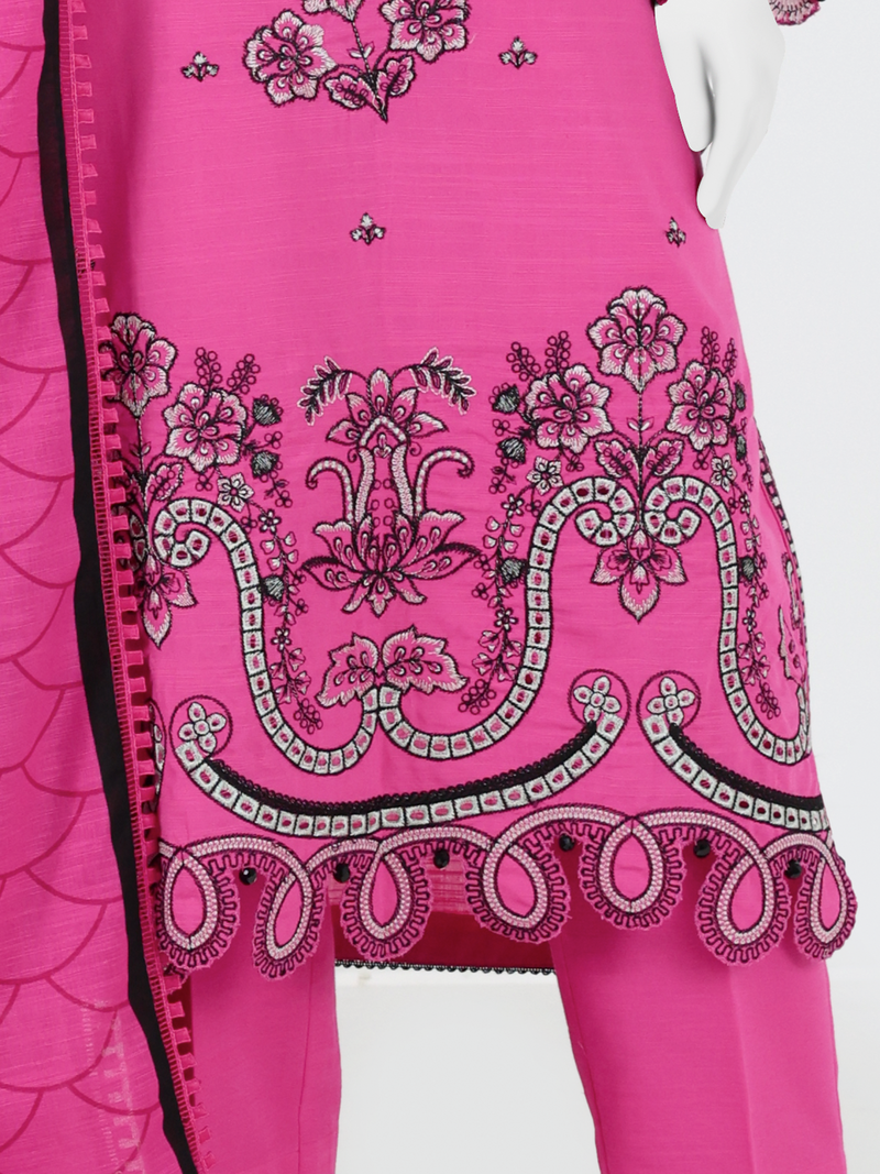 Embroidered Khaddar 3Pc Unstitched Suit | PJBKU251155A