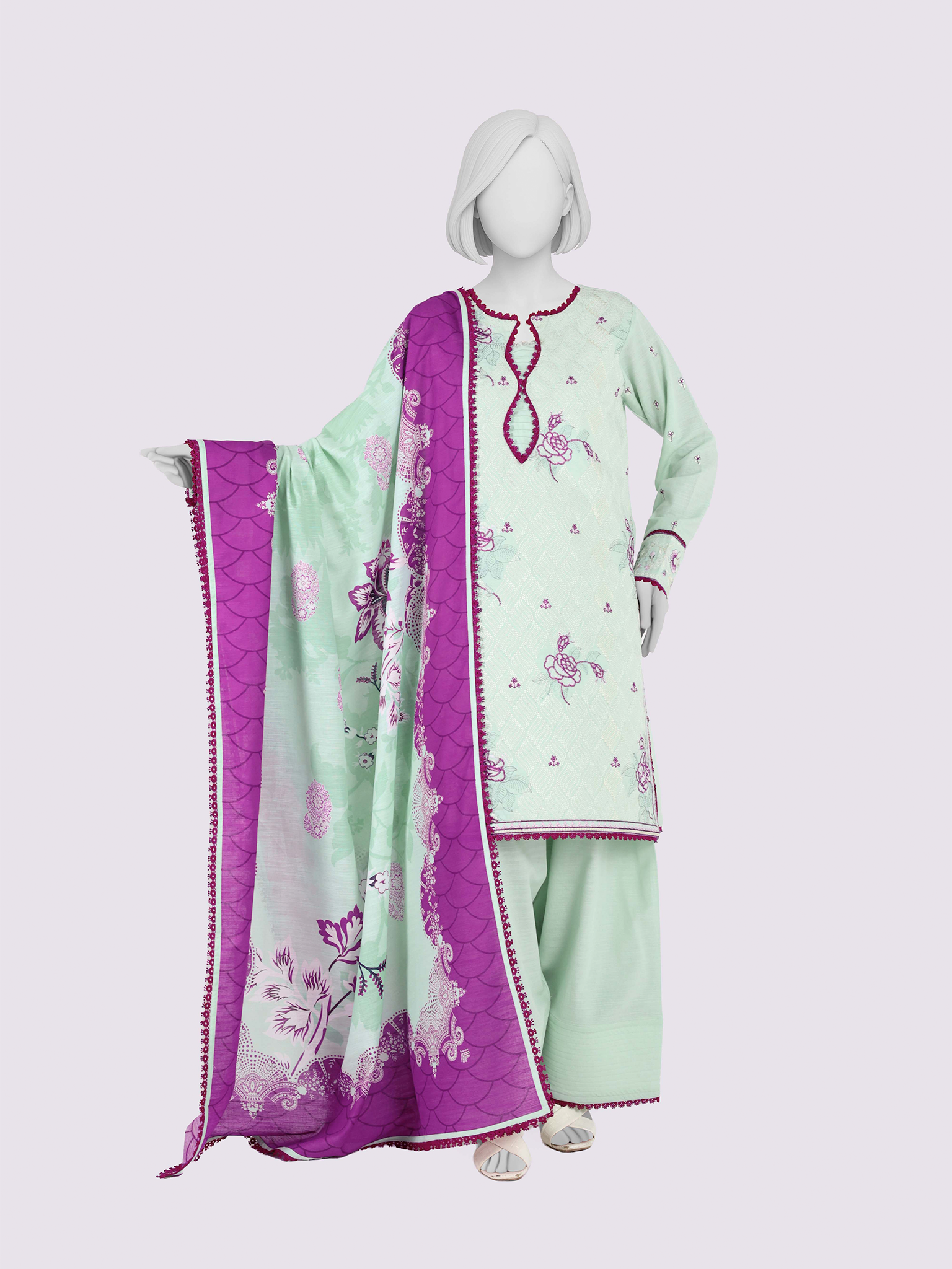 Embroidered Khaddar 3Pc Unstitched Suit | PJBKU251155B