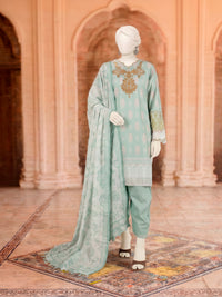 3Pc Stitched Lawn Embroidered Suit | PLS-24-1269A