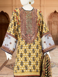 3Pc Stitched Lawn Embroidered Suit | PLS-24-1273A