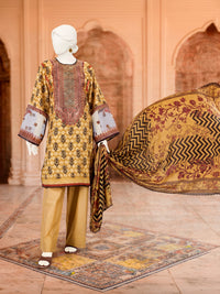 3Pc Stitched Lawn Embroidered Suit | PLS-24-1273A