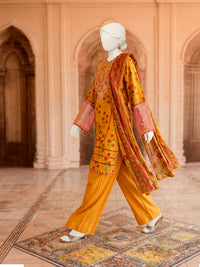 3Pc Stitched Lawn Embroidered Suit | PLS-24-1275A