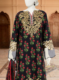 3Pc Stitched Lawn Embroidered Suit | PLS-24-1275B
