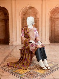 3Pc Stitched Lawn Embroidered Suit | PLS-24-1278A