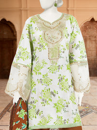 3Pc Stitched Lawn Embroidered Suit | PLS-24-1278B