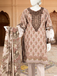 3Pc Stitched Lawn Embroidered Suit | PLS-24-1287A