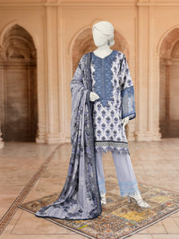 3Pc Stitched Lawn Embroidered Suit | PLS-24-1287B