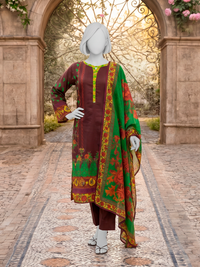 3Pc Stitched Lawn Printed Suit | PLS261195