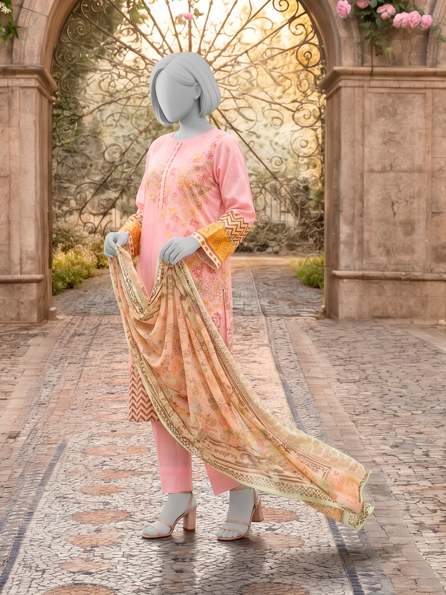 3Pc Stitched Lawn Printed Suit | PLS261200