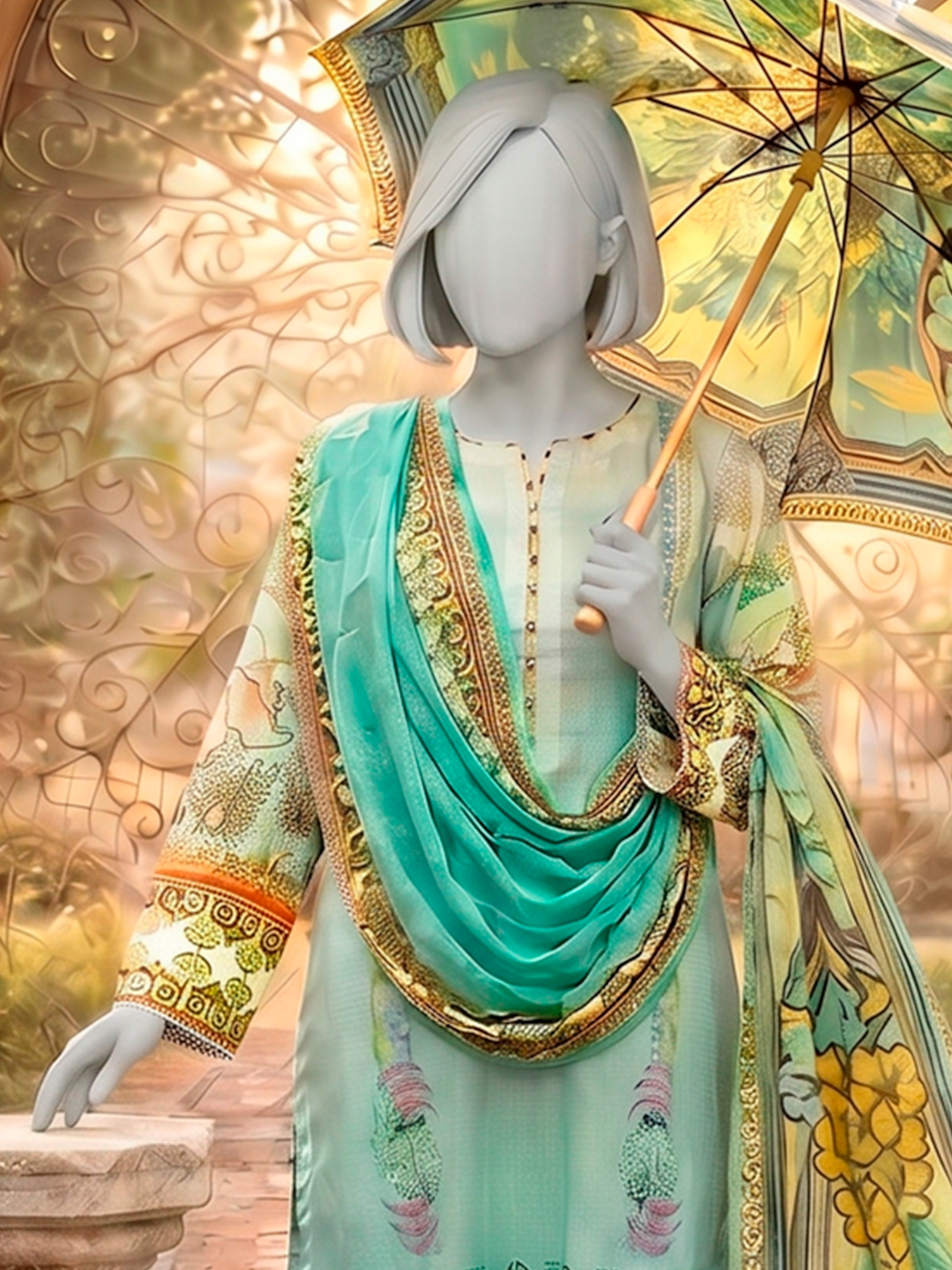 3Pc Stitched Lawn Printed Suit | PLS261315