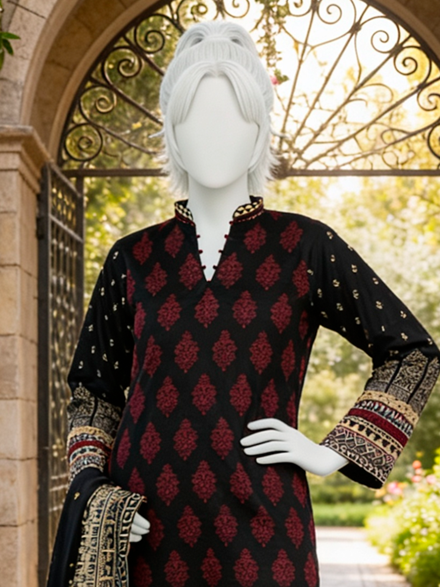 3Pc Stitched Lawn Printed Suit | PLS261364