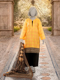 3Pc Stitched Lawn Printed Suit | PLS261390