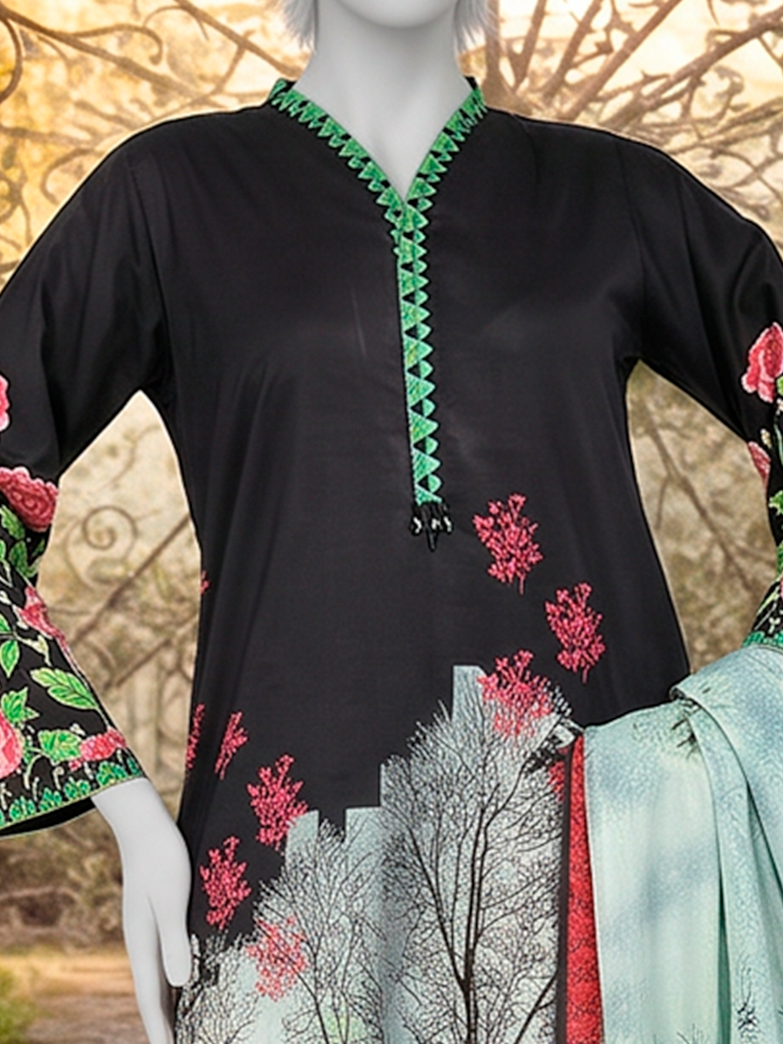 3Pc Stitched Lawn Printed Suit | PLS261458